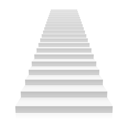 Front view of white staircase vector illustration