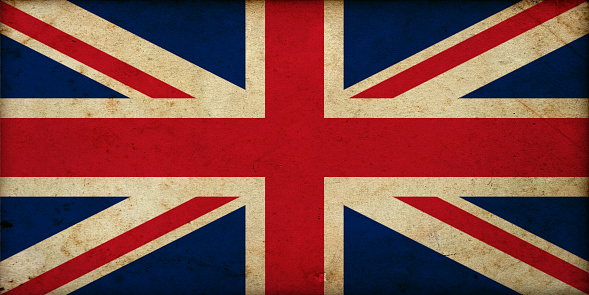 Grunge Great Britain flag. Old designed vintage english flag. Used look texture