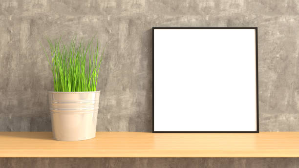 istock mock up poster frame in interior background. 3D Illustration 666887404
