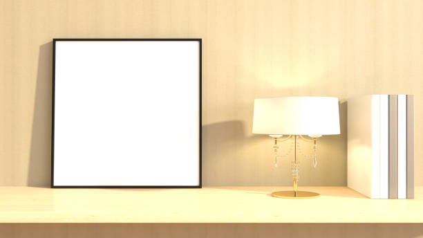 istock mock up poster frame in interior background. 3D Illustration 666887552