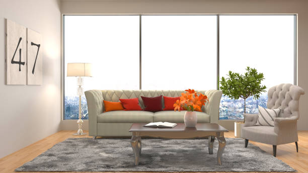 istock Interior living room. 3d illustration 666887644