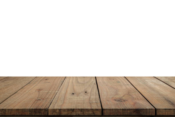 istock Wood Shelf Table isolated on white background 666887688