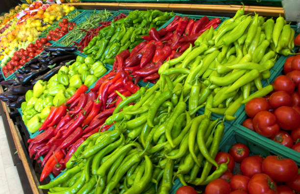 istock Fruits and vegetables on a supermarket 666890048