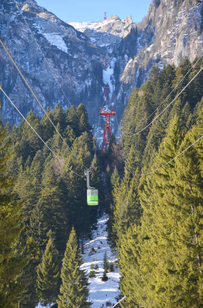 Winter, Gondola - Traditional Boat, Overhead Cable Car, Mountain Peak