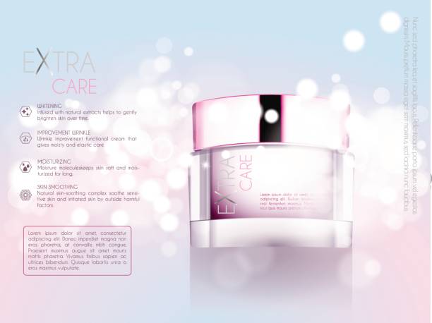 Cream jar skin care product package vector art illustration