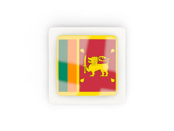 istock Square carbon icon with flag of sri lanka 666895090