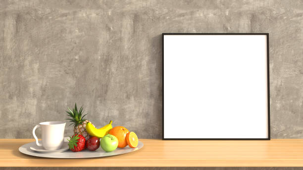 istock mock up poster frame in interior background. 3D Illustration 666895186