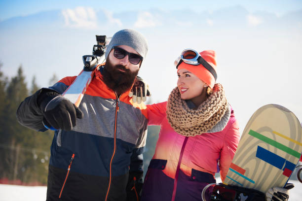 istock Young couple on the ski trip 666902058