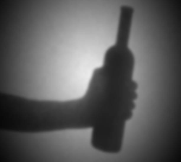 Silhouette behind a transparent paper, blurred