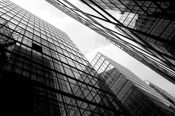 istock Hong Kong modern Corporate Buildings (black and white) 666905302