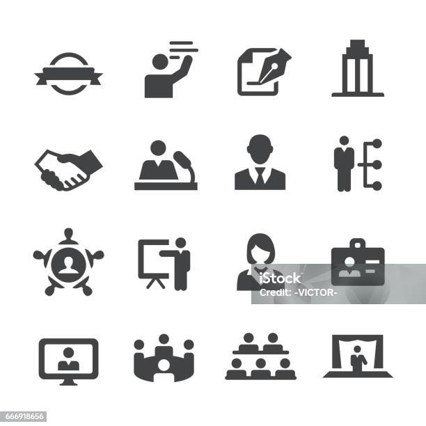 Business Convention Icons Acme Series Stock Illustration - Download Image Now - Microphone, Men, Identity