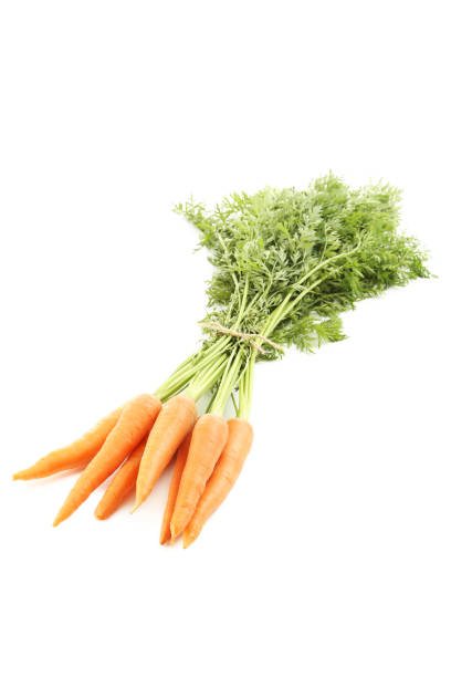 istock Fresh carrots isolated on a white background 666927564