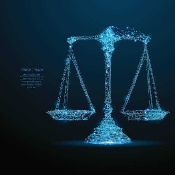 スケール低ポリ青 - legal system weight scale justice symbol点のイラスト素材／クリップアート素材／マンガ素材／アイコン素材