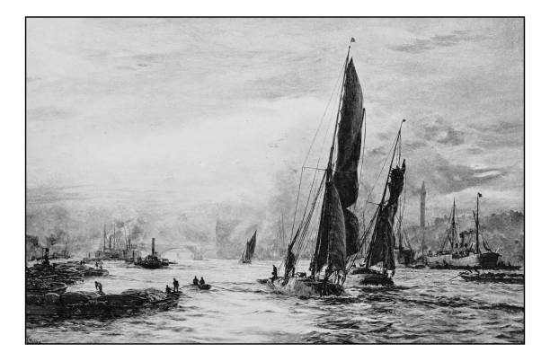 istock Antique photo of paintings: London Bridge 666933398