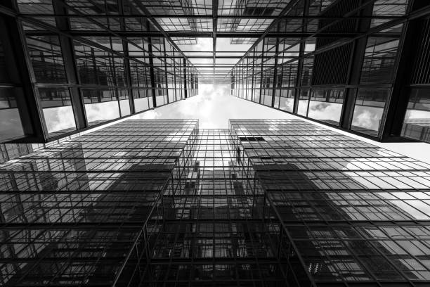 istock Hong Kong modern Corporate Buildings (black and white) 666933848
