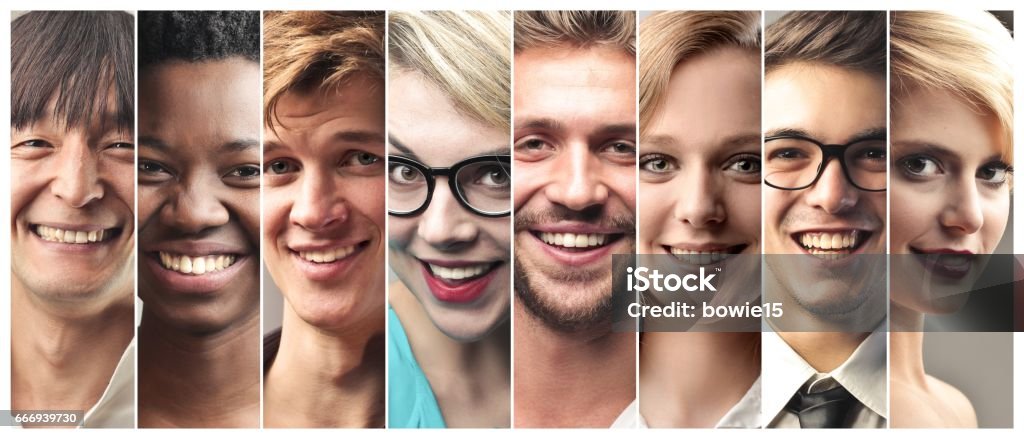 Let's smile Beautiful, young people Boys Stock Photo