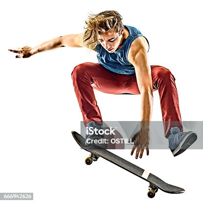 istock skateboarder young teenager man isolated 666942626