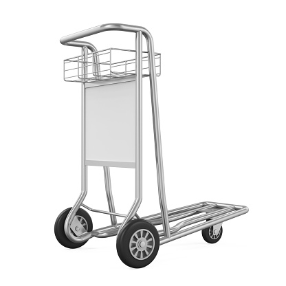 Airport Luggage Cart isolated on white background. 3D render