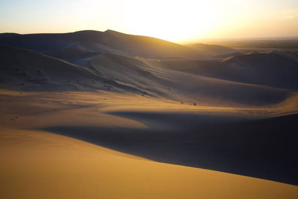istock Tranquil yellow sand desert  , sunset scene ,Scenery in Tibet . 666946148