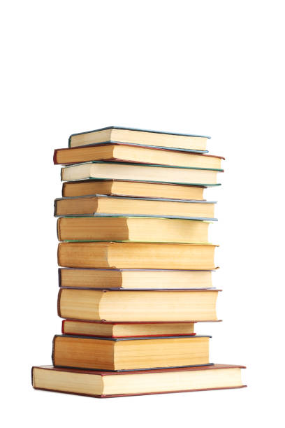 istock Old books isolated on a white background 666950486