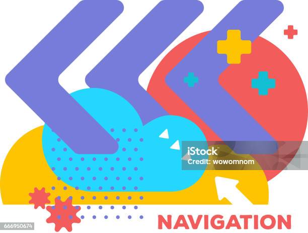 Navigating Abstract Image Vector Illustration Of Bright Creative Abstraction On White Background ...