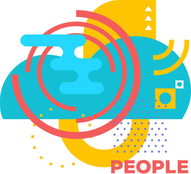 istock Vector illustration of bright creative abstraction on white background with word people. Communication colorful abstract concept. 666950736