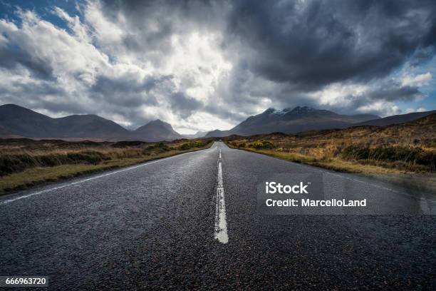 On The Road Isle Of Skye Scotland Uk Stock Photo - Download Image Now - Road, UK, Scotland
