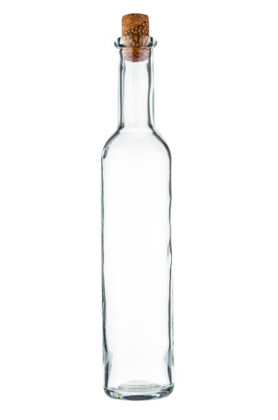istock Empty vintage bottle with cork isolated on white background 666963750