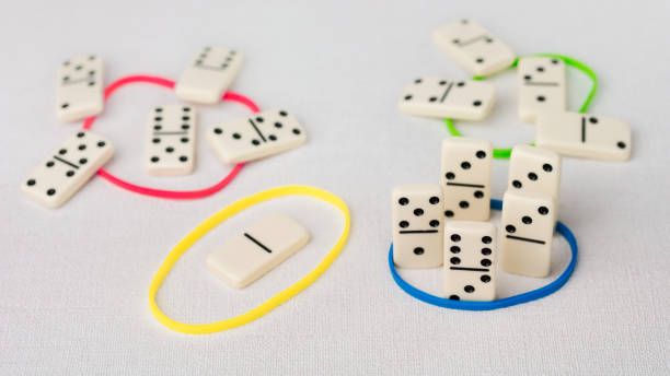 istock Domino represent human teams with different psyhological traits based on DISK model. Dominance, inducement, submission, and compliance 666965170