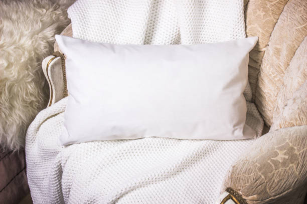 istock White lumbar pillow case Mockup. Interior photo 666971626
