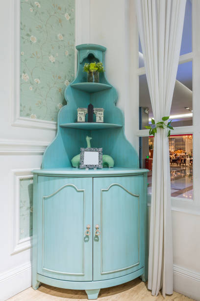 istock Furniture display, corner cabinet 666971740
