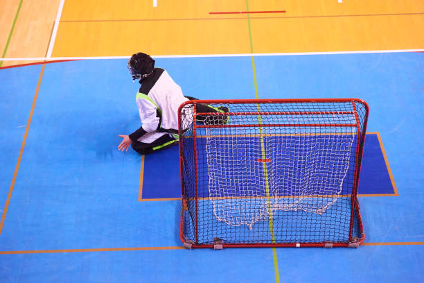 Unidentified Floorball Goalie during the match