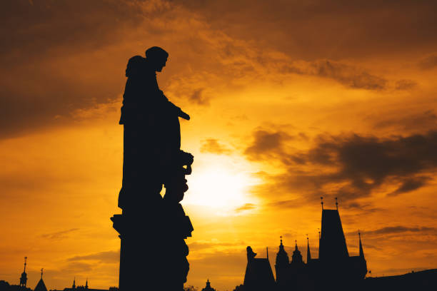 istock Statues on Charles Bridge, Prague, Czech Republic 666975260