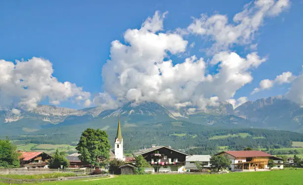 Village of Ellmau am Wilden Kaiser in Tirol,Alps,Austria
