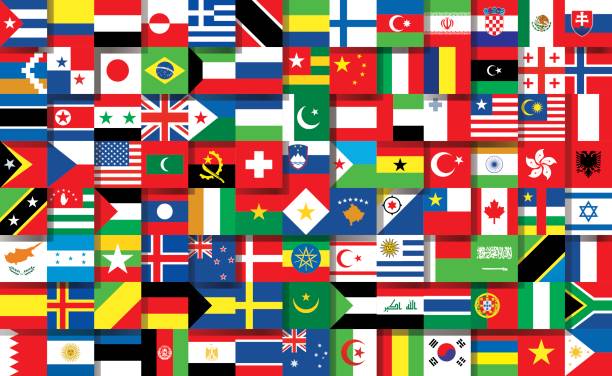 national flags vector art illustration