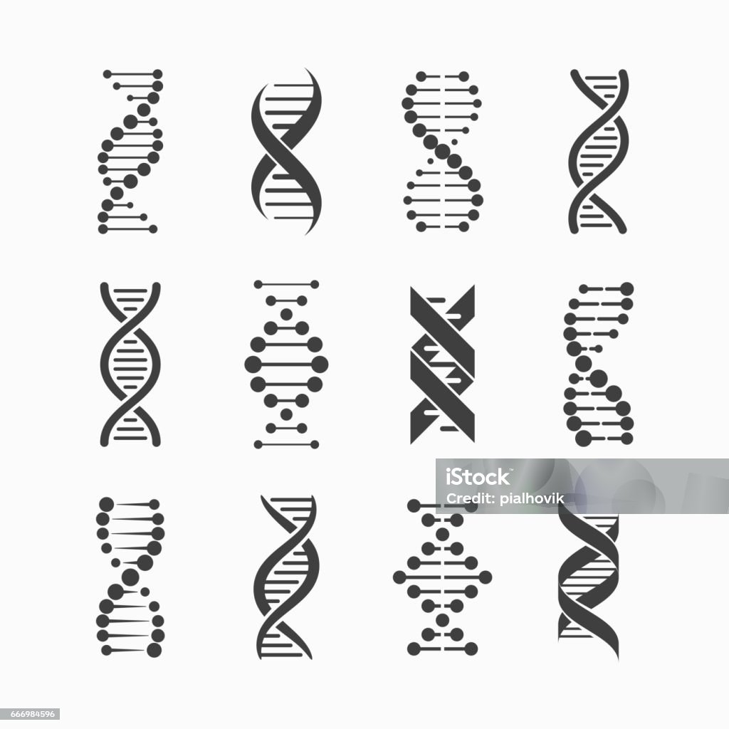 Jeu d’icônes de l’ADN - clipart vectoriel de ADN libre de droits