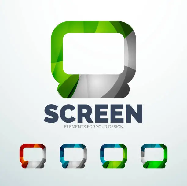 Vector illustration of Vector screen abstract icons