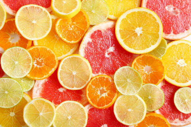 istock Sweet citrus fruits background 666988028