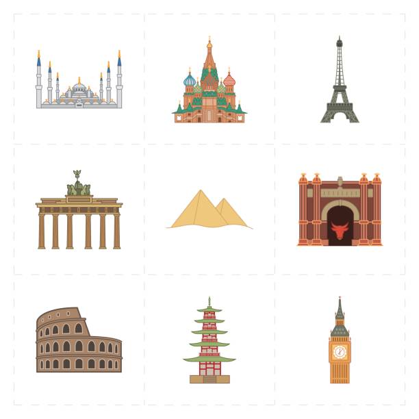 ilustraciones, imágenes clip art, dibujos animados e iconos de stock de web - brandenburg gate famous place germany spain