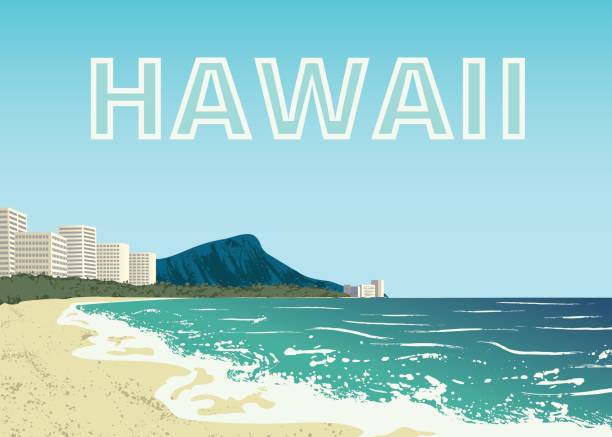 Poster of Waikiki beach of Oahu island, Hawaii, USA