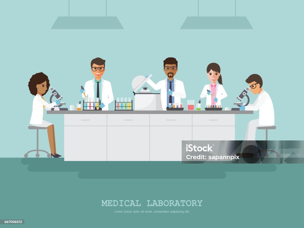 Laboratoire de science médicale - clipart vectoriel de Laboratoire libre de droits