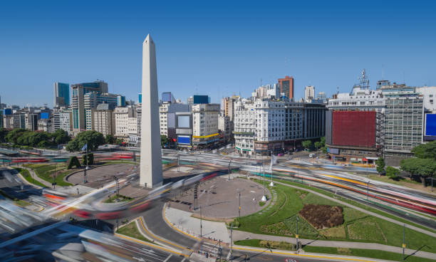 istock Argentina Buenos Aires rush hour center with obelisco 667012110