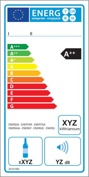 neue eu-weinlagerung geräte energetische label - wine rack illustrations stock-grafiken, -clipart, -cartoons und -symbole