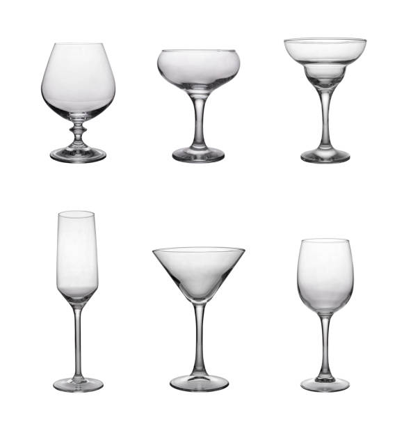 istock Set of different shapes empty glasses 667015762