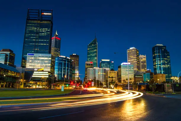 Perth City Centre at Night, Western Australia