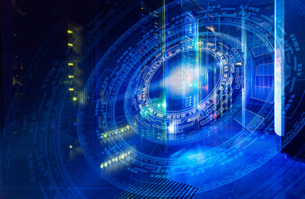 istock futuristic tech scheme on background of fantastic symmetric number mainframes 667025448