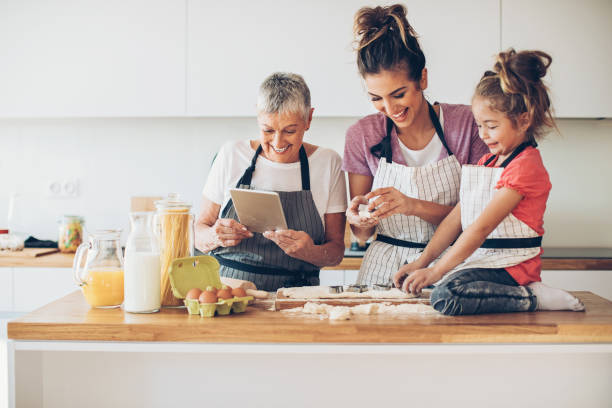 istock Checking the recipe on the Internet 667028130