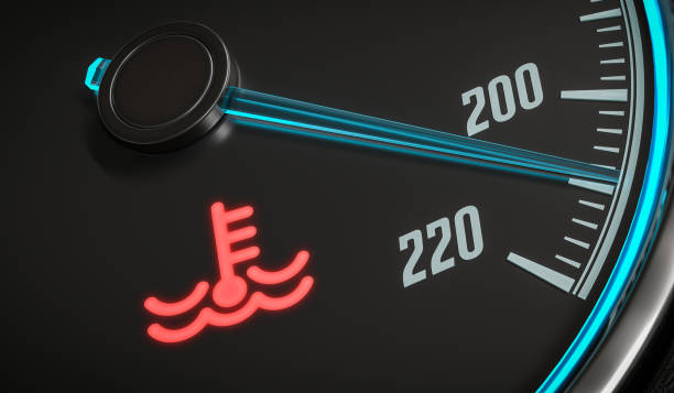 Motorsteuerung Überhitzung Kühlmittelwarnlampe Im Auto Dashboad 3d  Abbildung Gerendert Stock Vektor Art und mehr Bilder von Auto-Kühlflüssigkeit  - iStock