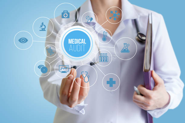 istock Doctor holding a medical audit. 667050622