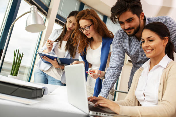 istock Group of business people working on new project . 667055620